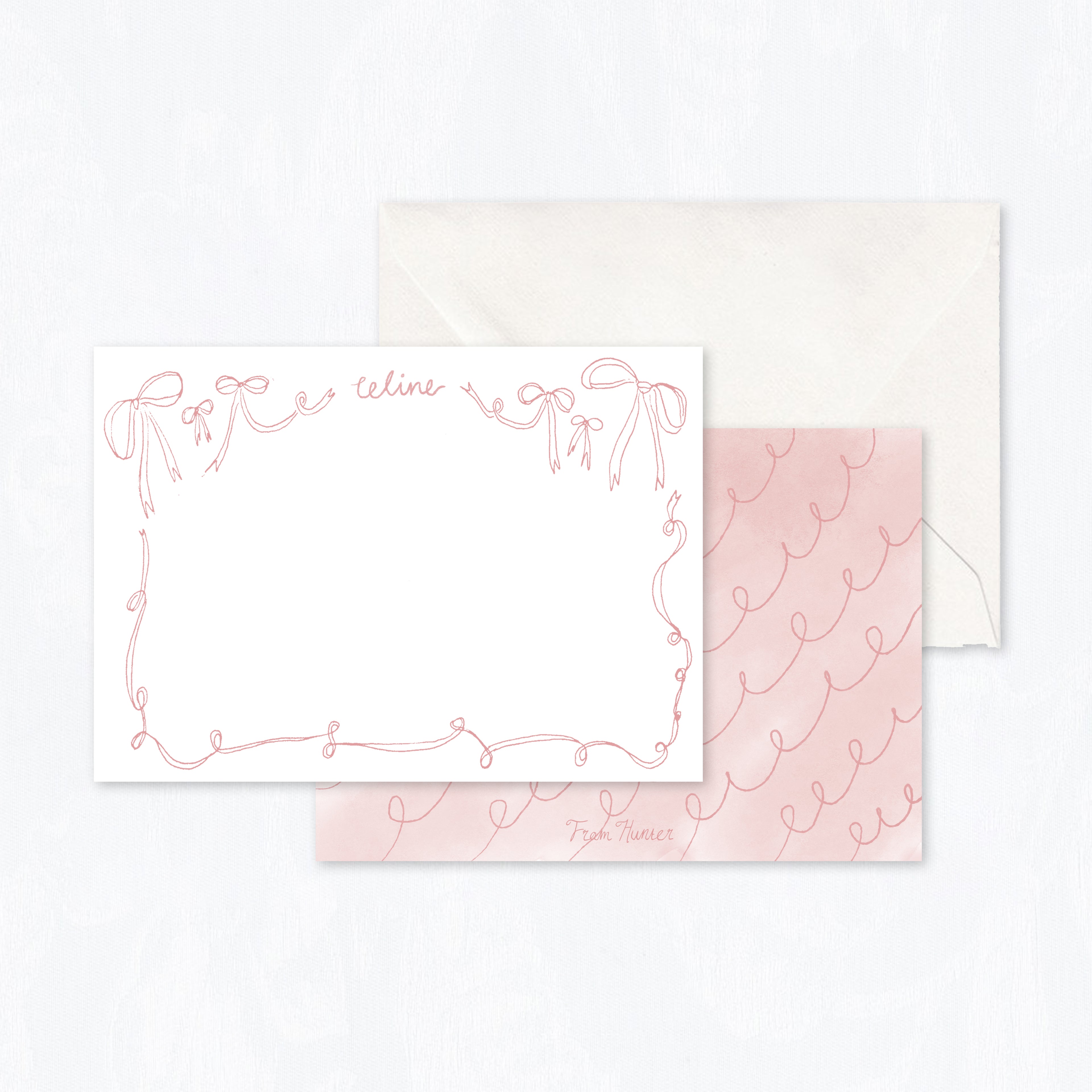 Ribbon + Bows Stationery Set