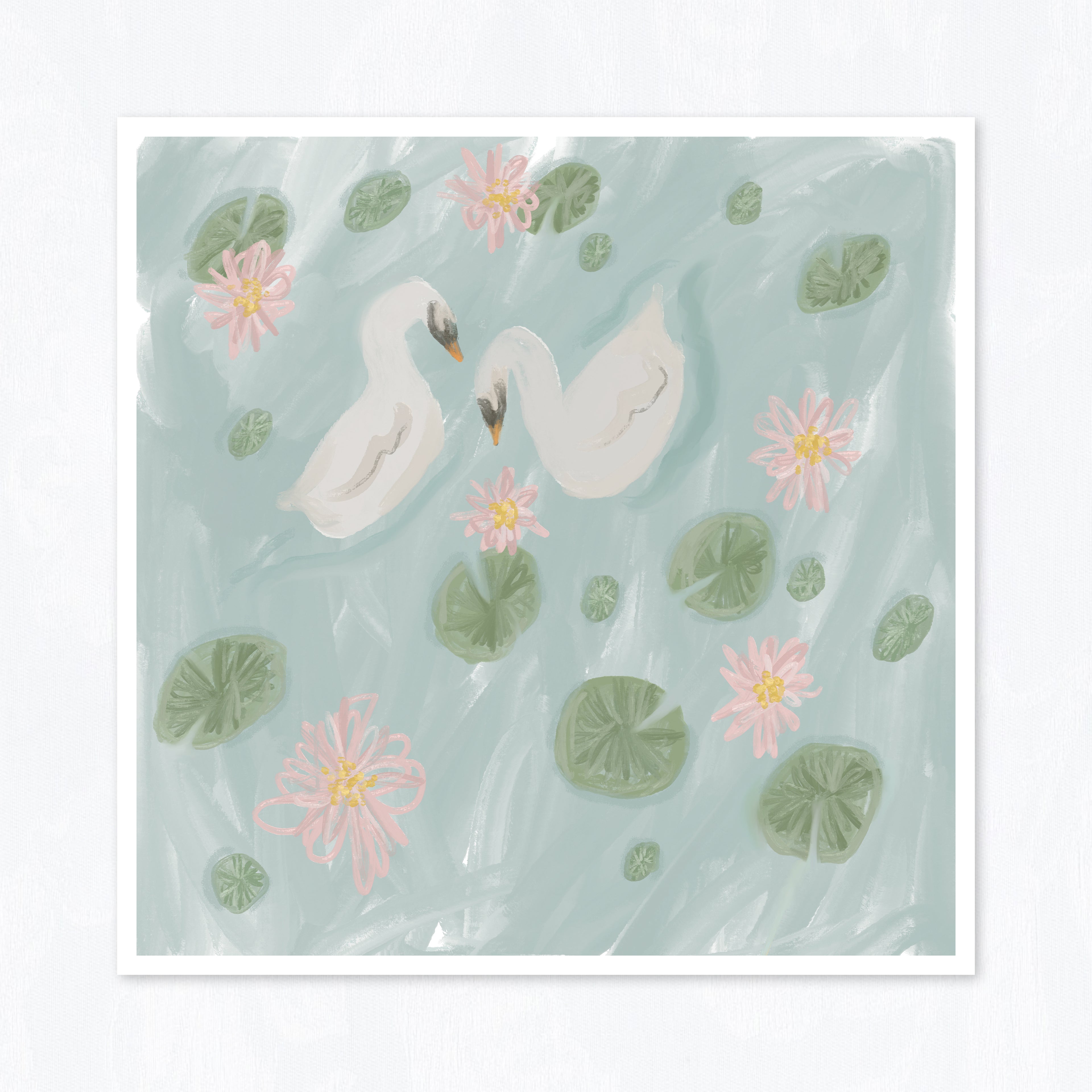 Swans + Lilypads Print